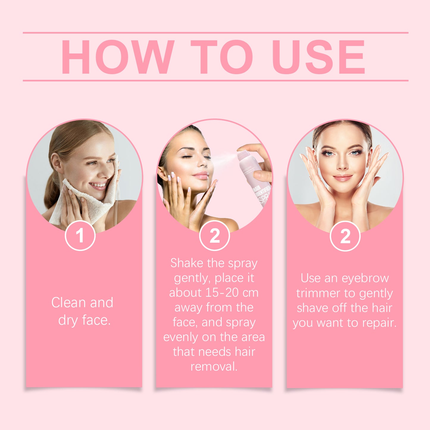 Jaysuing Facial Hair Removal Spray, Easily Softens Hair Facial Cleansing and Gentle Hair Removal Spray